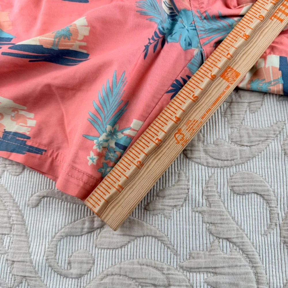 Goodfellow & Co Mens Pink Tropical Sailboat Flamingo Swim Trunks Size M